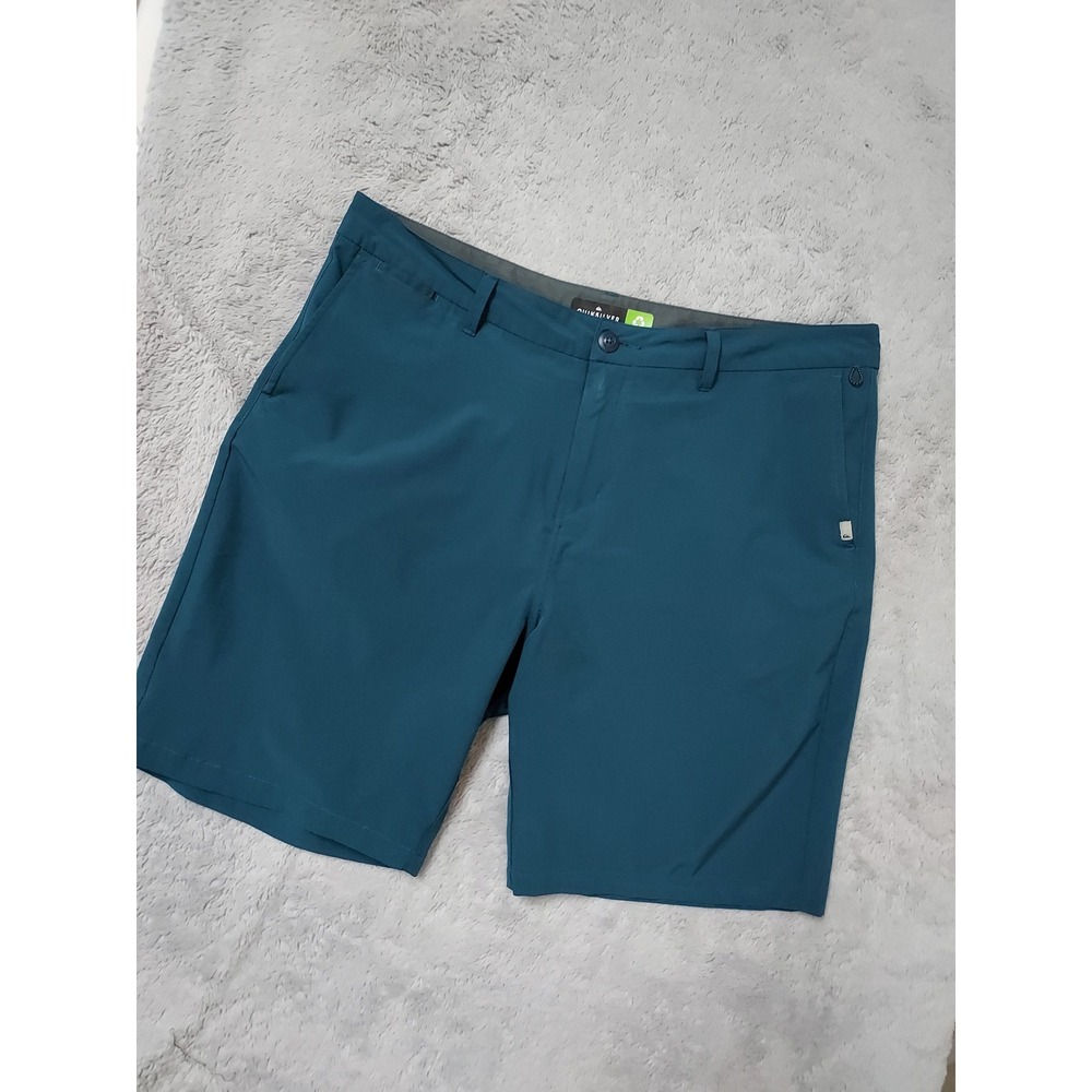 Quiksilver Shorts Mens 38 Amphibian Dry Flight 4 Way Stretch Blue Hybrid Beach